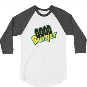 GOOD BURGER LOGO ADULT 3/4 SLEEVE RAGLAN SHIRT | L | NWT